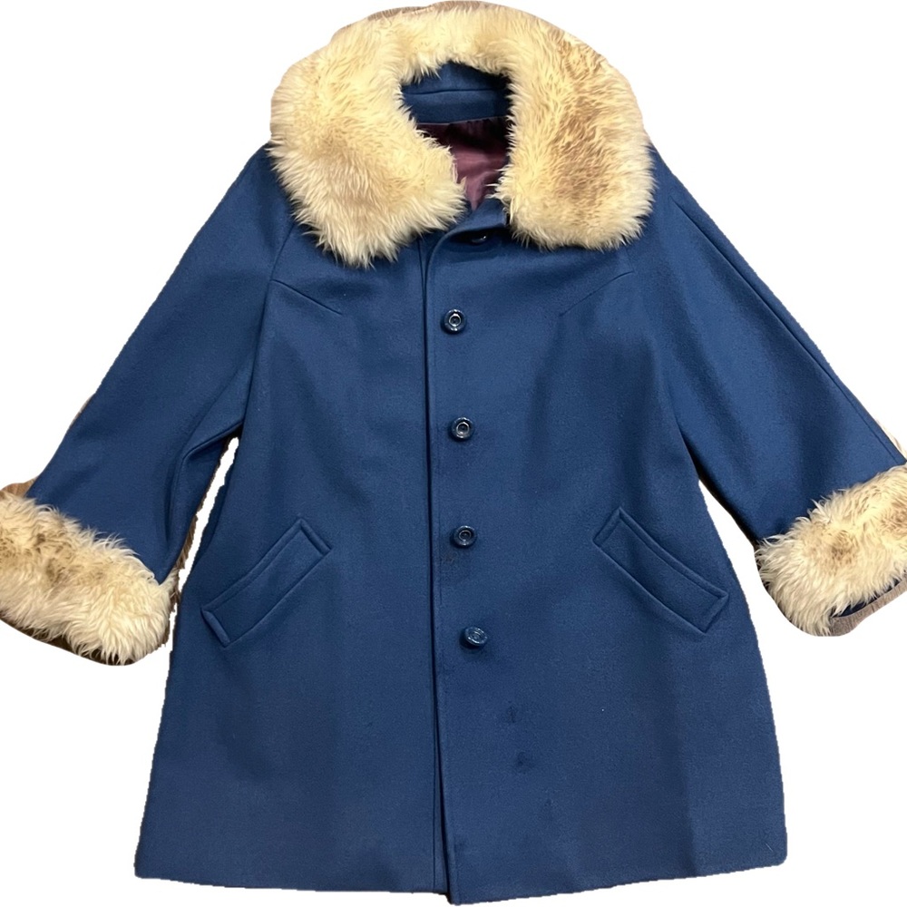 Vintage Country Pacer Pea Coat with Faux Fur